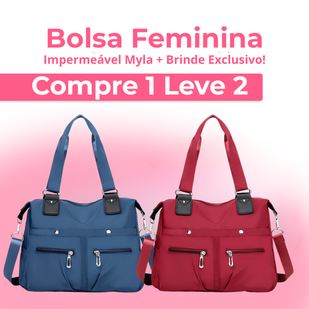 (COMPRE 1 E LEVE 2) Bolsa Feminina Impermeável Myla + Brinde Exclusivo!